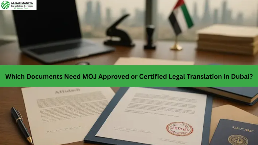 Which Documents Need MOJ Approved or Certified Legal Translation in Dubai