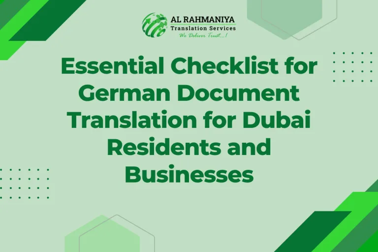 Essential Checklist for German Document Translation for Dubai Residents and Businesses