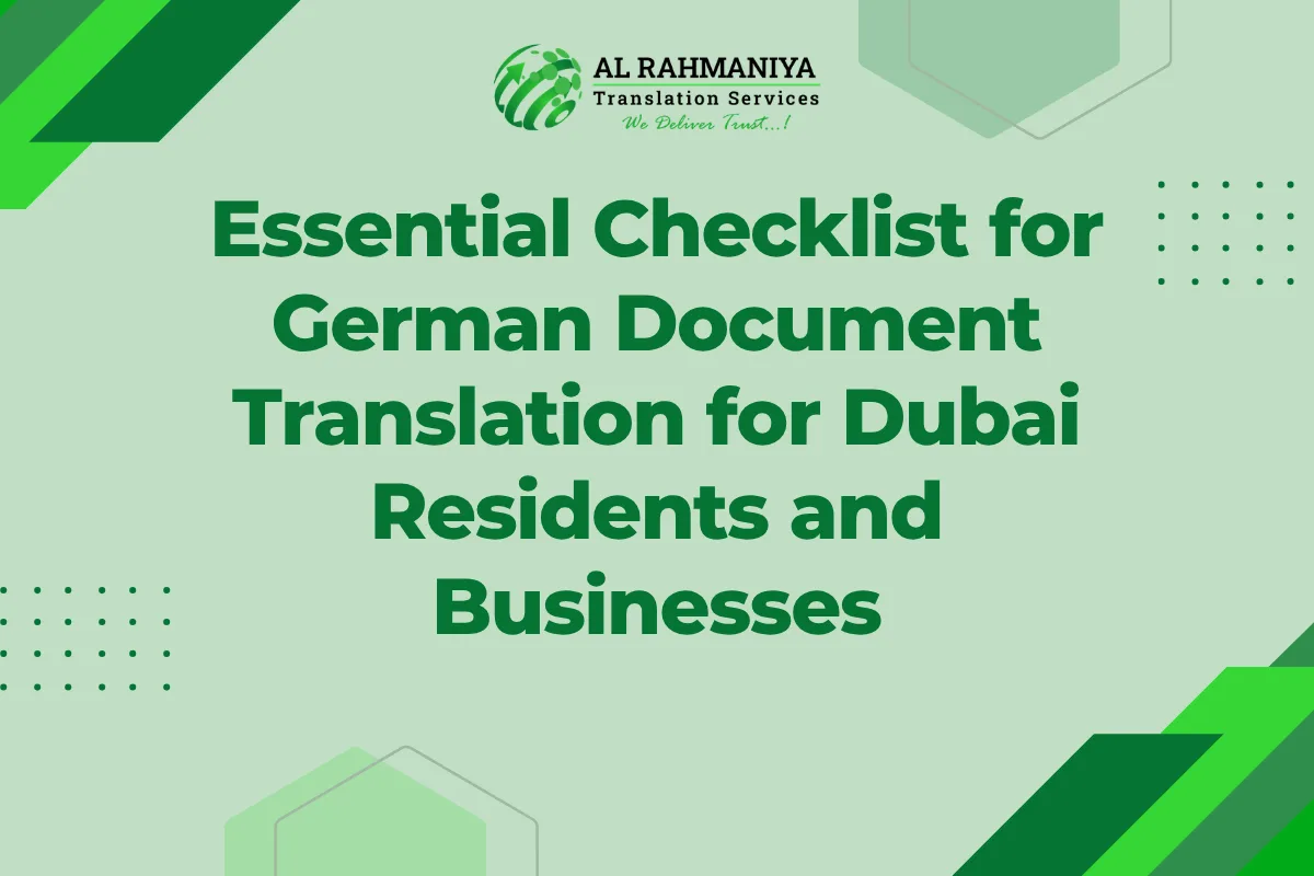 Essential Checklist for German Document Translation for Dubai Residents and Businesses