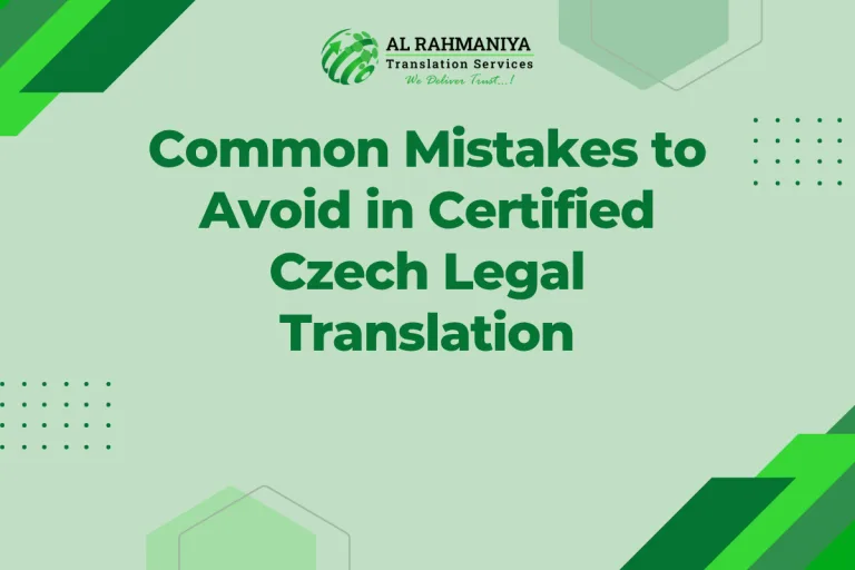 Common Mistakes to Avoid in Certified Czech Legal Translation