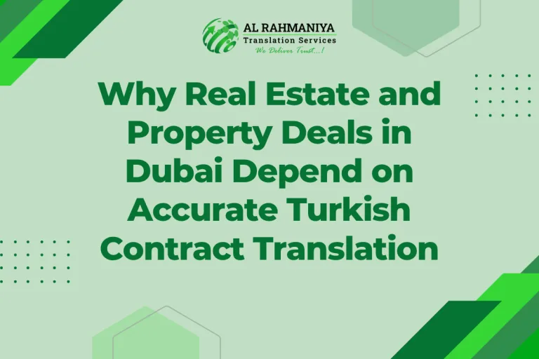 Why Real Estate and Property Deals in Dubai Depend on Accurate Turkish Contract Translation